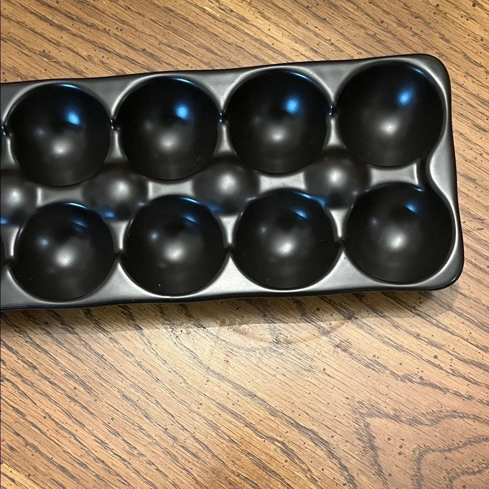 Rae Dunn Farm to Table Black Ceramic‎ Egg Tray